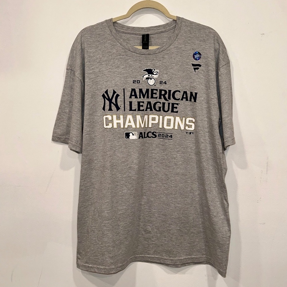 Fanatics 2024 ACLS Champions New York Yankees Locker Room Tee T Shirt XL Gray